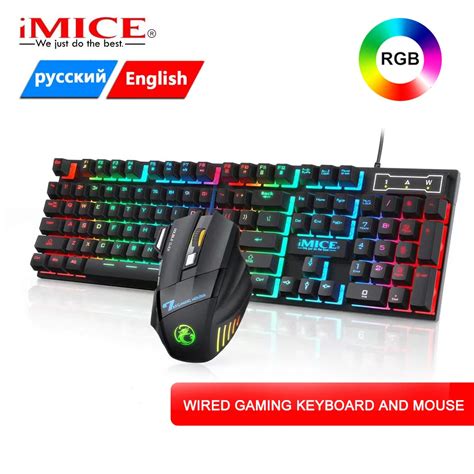 Teclado Y Rat N Rgb Para Juegos Perif Rico Ergon Mico Ruso Con