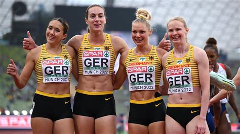 Leichtathletik EM Deutsche Sprint Staffel Der Frauen Ohne Gina