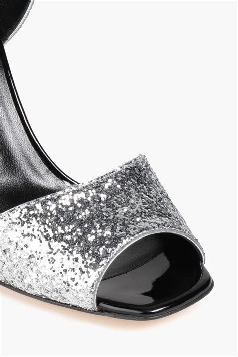 Giuseppe Zanotti Lavina Glittered Leather Sandals The Outnet