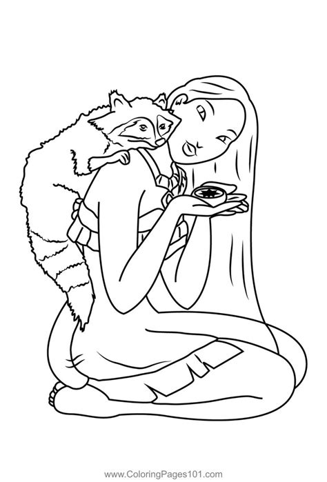 Pocahontas And Meeko Coloring Page Coloring Pages Coloring Pages For