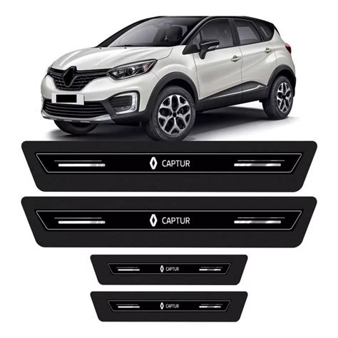 Kit de 8 Peças Soleiras Premium Reanult Captur 2017 2018 2019 2020 2021