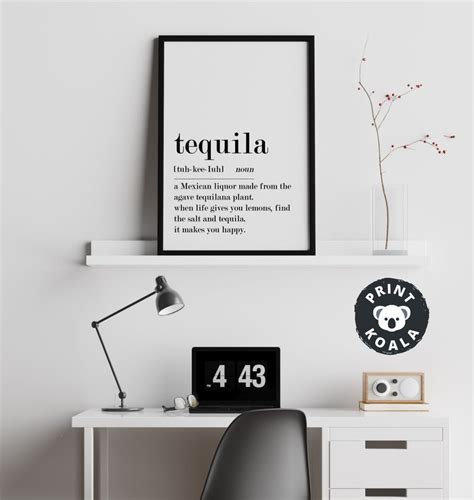 Tequila Definition Print Tequila Wall Art Tequila Decor Bar Etsy