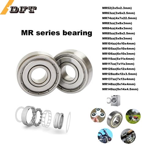 Pcs Mr Zz Bearing Metal Shielded Ball Bearings Double Shielded