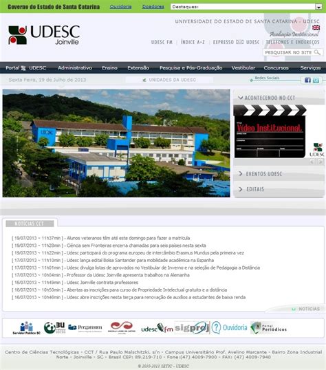 Not Cia Udesc Joinville Ter Novo Site Na Semana Que Vem