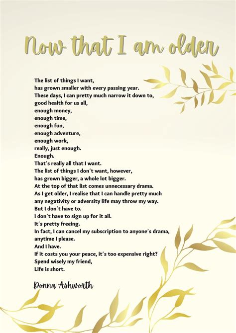 Now That I Am Older Printable Quote Jar Inspirational Poems