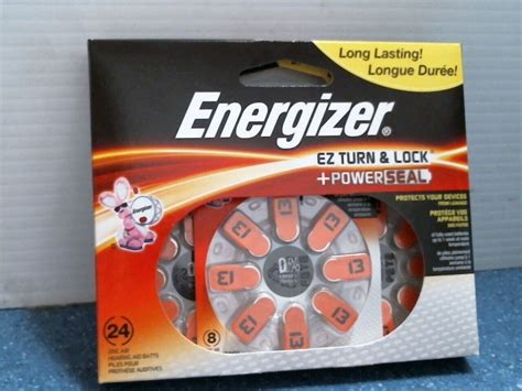 Energizer EZ Turn Lock Zinc Air Hearing Aid Batteries 24 Pk AZ13DP