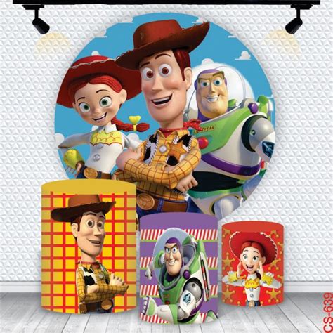 Kit Toy Story Painel Cilindros Tecido Sublimado Elo