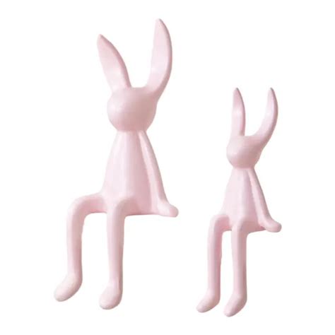 FIGURINE DE LAPIN assis en céramique ornement d étagère avec de