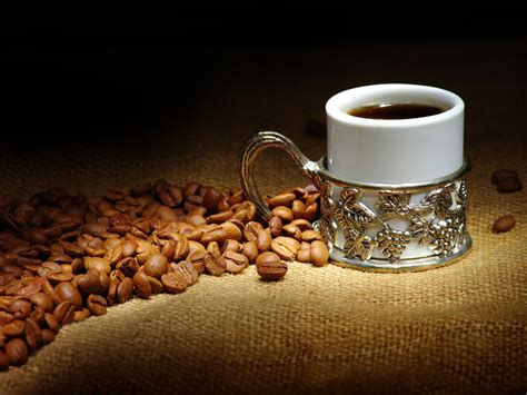 Wallpaper Coffee beans, mug cup 3840x2160 UHD 4K Picture, Image