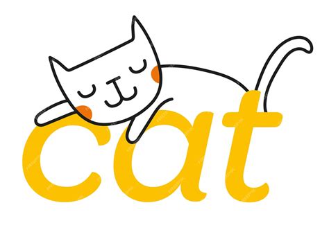 Premium Vector Cat Word Vector Illustration