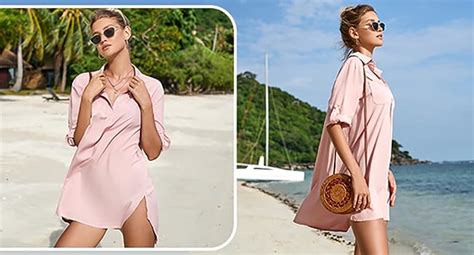 UNibelle Damen Strandkleid Bikini Cover Up Strandponcho Sommer Bademode Strand Vertuschen Shirt