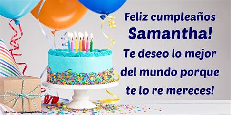 Feliz Cumplea Os Samantha Deseos Tarjetas