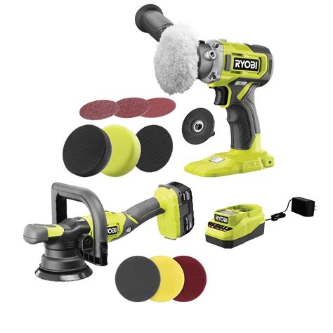 RYOBI ONE+ 18V Cordless 2-Tool Combo Kit with 5 in. Polisher, 3 in ...