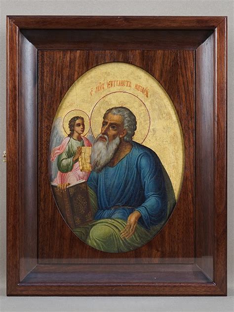 Икона в киоте «Святой Евангелист Матвей», дерево, левкас, темпера ...