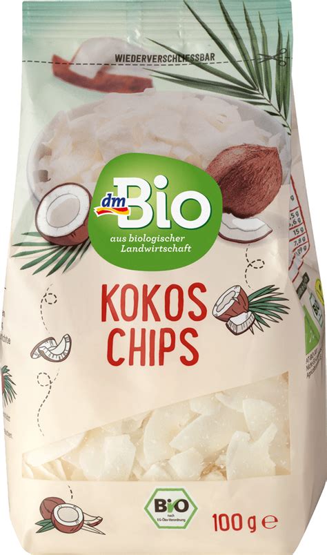 Az egzotikus gyümölcsös ízű dmBio kókuszchips ideális snack kiváló