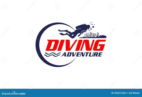 Illustration Graphic Vector Of Scuba Diving Logo Design Template Stock