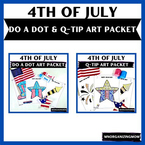 Th Of July Do A Dot And Q Tip Art Packet Bundle Made By Teachers