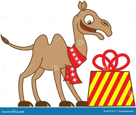 Cool Camel Receiving A Christmas T Stock Vector Image 46797671