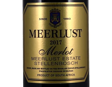 Meerlust Estate Merlot Stellenbosch 2017