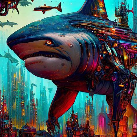 Artstation Fantasy Robot Shark Wonderland Artworks