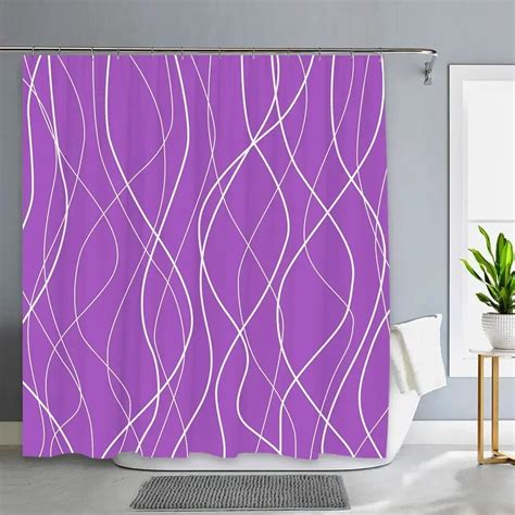 Black And White Striped Shower Curtain Abstract Modern Minimalist