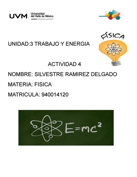 A Srd Espero Y Les Sirva Unidad Trabajo Y Energia Actividad