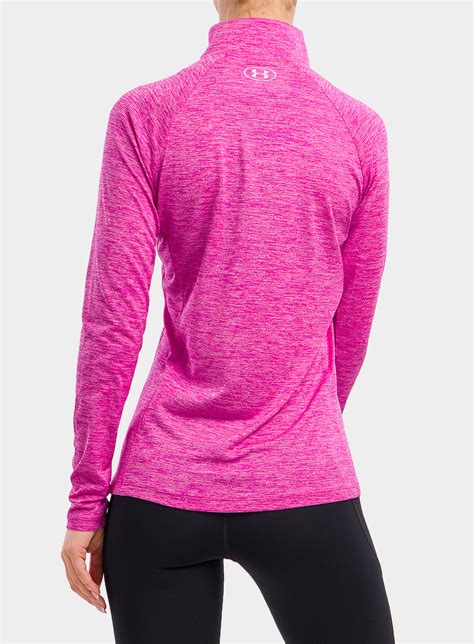 Bluza Damska Under Armour Tech 1 2 Zip Twist Meteor Pink Planet Pink