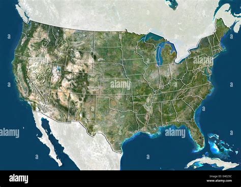 United States Map And Satellite Image
