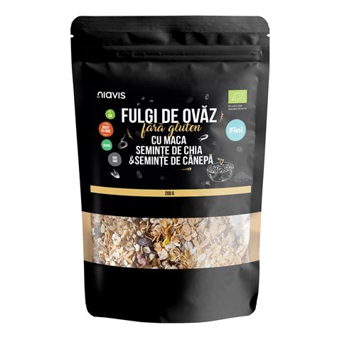 Fulgi De Ovaz Fini Fara Gluten Cu Maca Seminte De Chia Si Farmacia