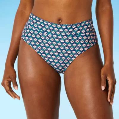 Mynah Womens Lined Geometric High Waist Bikini Swimsuit Bottom Color