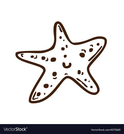 Hand Drawn Starfish Royalty Free Vector Image Vectorstock