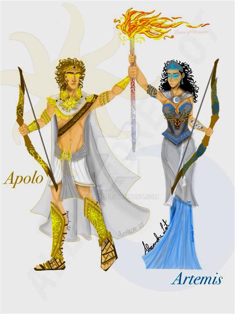 Greek Gods 1 - Apollo and Artemis by AleLot on DeviantArt