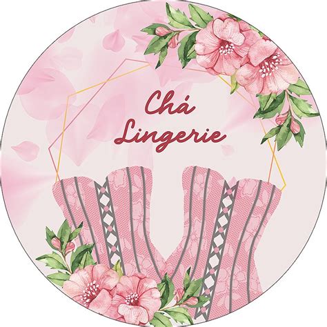 Painel De Festa Redondo X Ch De Lingerie Rosa Flores Via Cores Paineis De