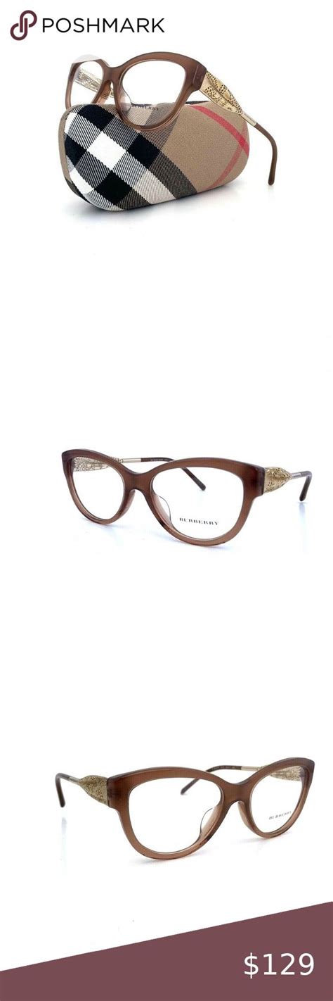 New Burberry Frames Brown Gold Womens B2210f Oval Brown Gold