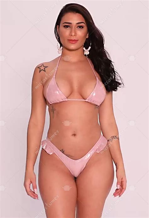 Women Halter Swimsuit Bikini Set With Sleeves Bathing Suit Ruffled Swimwear Two Piece