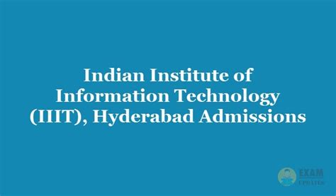IIIT Hyderabad Admissions 2025 - Application Form, Registration, Fee ... 