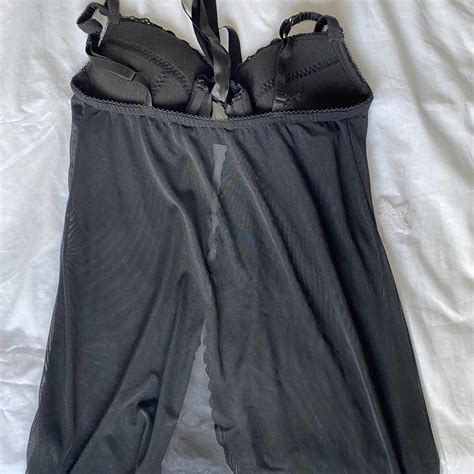 Babydoll Sheer Flowy Bow Detail Lingerie Top Has Depop