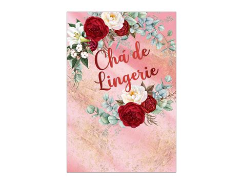 Painel De Festa Vertical X Ch De Lingerie Efeito M Rmore Floral Via Cores