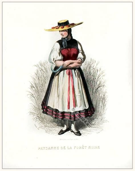 Black Forest Peasant costume, 1860. | Folk costume, Folk dresses, Black ...