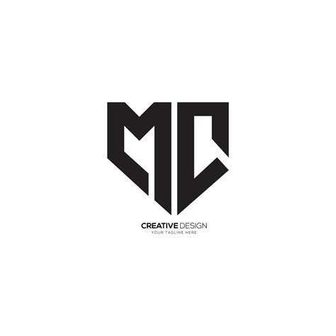 Letter MC with shield shape cyber security business monogram logo. CM ...