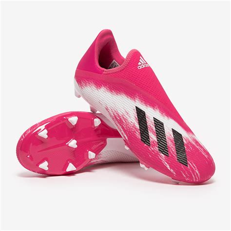 Adidas X 19 3 Laceless Fg Footwear White Core Black Shock Pink Firm Ground Mens Boots