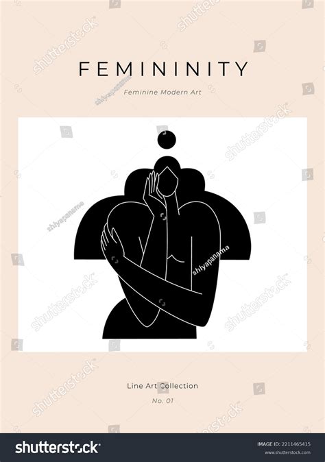 Contemporary Abstract Poster Nude Female Body Stock Vector Royalty Free Shutterstock