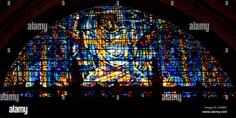 Detail Of Stained Glass Window Depicting Christ In The Anglican