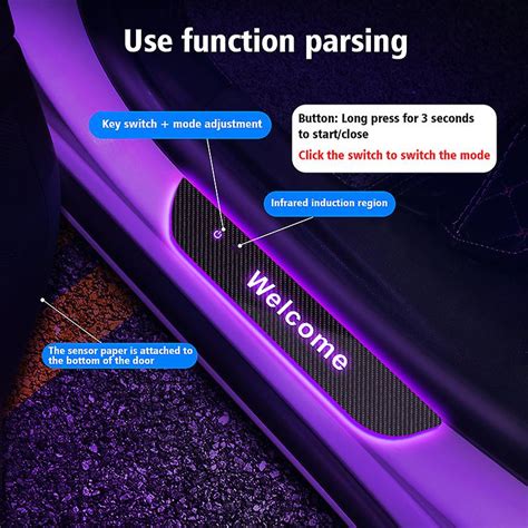 New Carbon Fiber Customized Car Door Illuminated Sill Logo Projector