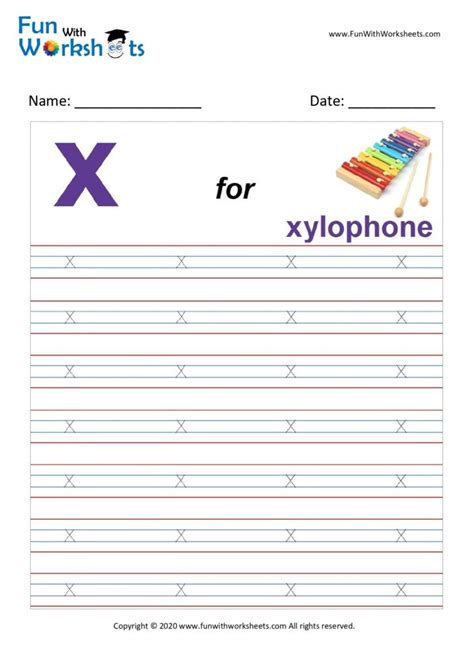 Tracing Letter X Worksheets 