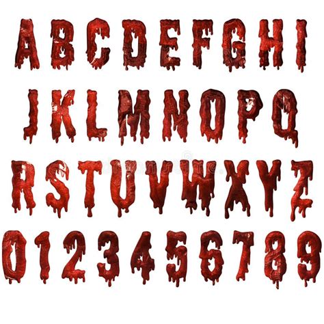 Bloody Letters Dripping Blood Alphabet