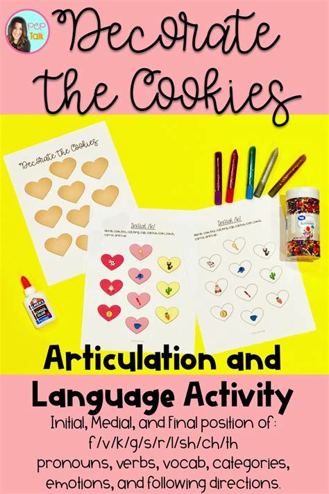 Articulation And Language Activity Decorate The Cookies Speech Therapy Activities Speech