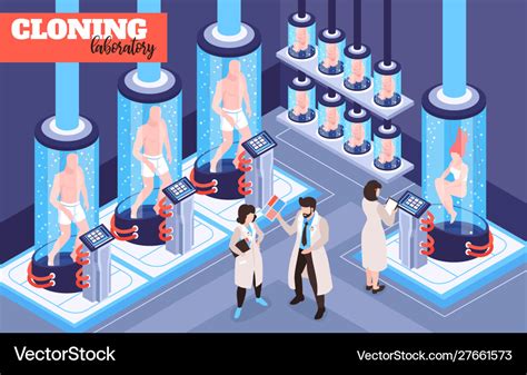 Human Cloning Laboratory Isometric Royalty Free Vector Image