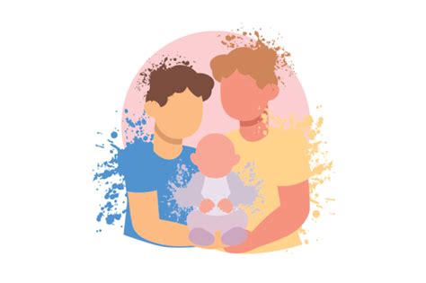 Same Sex Male Couple With Holding A Baby Watercolor SVG Cut File By Creative Fabrica Crafts