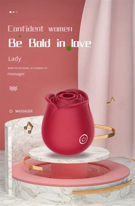 Sheyay Red Rose Shaped Suction Couples Sex Toy Vibrator Flower Adult